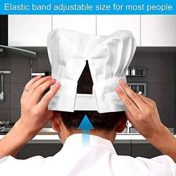 Premium Chef Hat with Adjustable Elastic Band for All Ages