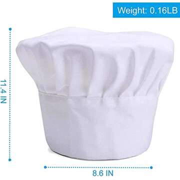 Premium Chef Hat with Adjustable Elastic Band for All Ages