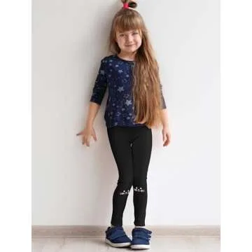 Resinta Girls Fleece Lined Leggings Cotton Kitty Print Thermal Pants Thick Warm Tights Winter Clothes for Kids