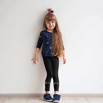 Resinta Girls Fleece Lined Leggings Cotton Kitty Print Thermal Pants Thick Warm Tights Winter Clothes for Kids
