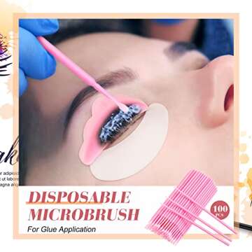 232 Pcs Lash Lift kit, 50 Lash Lift Rods Silicone Eyelash Pads 2 Eyelash Separator Tool with Separation Comb 100 Micro Swabs 50 Crystal Mascara Brushes 30 Pairs Eye Pads (Pink)