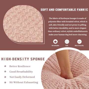 Upholstered Human Dog Bed for Adult & Pets, Convertible Lazy Sofa Bed with 5 Adjustable Position, Comfy Tatami Bean Bag Lounge Chair with 2 Soft Pillows for Bedroom Living Room Office (Pink)