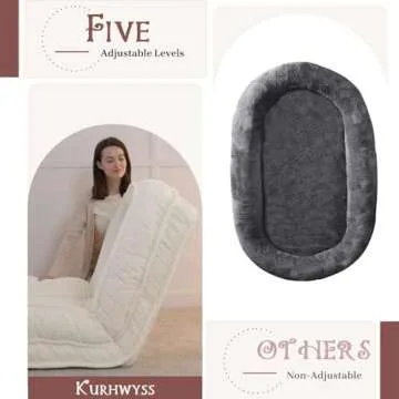 Cozy Convertible Human Dog Bed with 5 Adjustable Positions