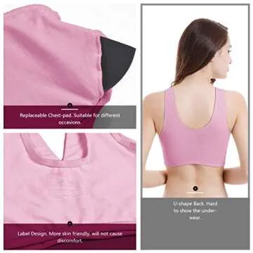 Sunzel Women's Cotton Spandex Seamless Sleep Bra for Nursing and Maternity (Pink, L)