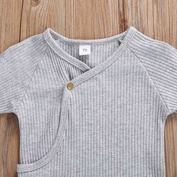 CIYCUIT Baby Boy Girl Clothes Newborn Coming Home from Hospital Outfit Ribbed Knotted Outfits with H...