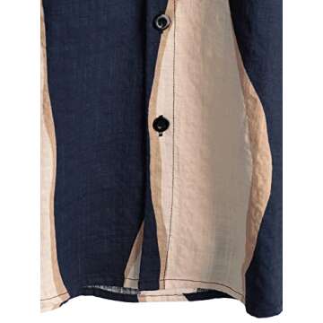 VATPAVE Mens Casual Hawaiian Floral Shirts Short Sleeve Button Down Tropical Shirts Beach Summer Shirts Small Navy Beige