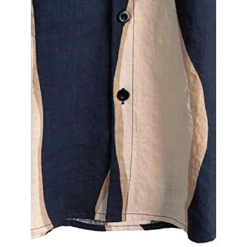 VATPAVE Mens Casual Hawaiian Floral Shirts Short Sleeve Button Down Tropical Shirts Beach Summer Shirts Small Navy Beige