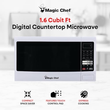Magic Chef Compact Microwave Oven, 1100W for Quick Meals
