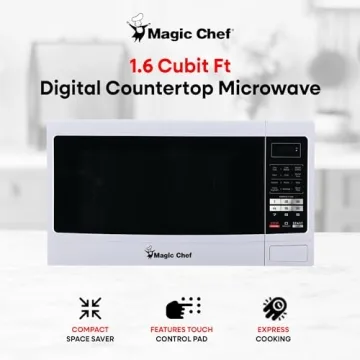 Magic Chef Compact Microwave Oven, 1100W for Quick Meals