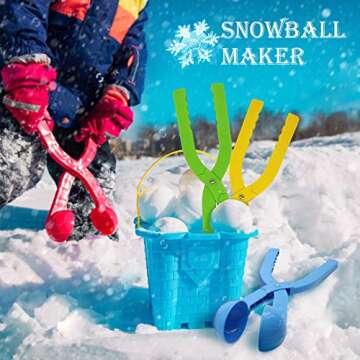 Snow Toys, Snowball Maker 4 Pack Snow Ball Shaper Molds Toys for Kids Snow Ball Fights Tool Kids Win...