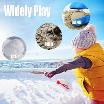 Snow Toys, Snowball Maker 4 Pack Snow Ball Shaper Molds Toys for Kids Snow Ball Fights Tool Kids Winter Toys Snow Ball Clip Snow Games for Kids Outdoor
