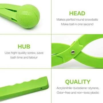 Snow Toys, Snowball Maker 4 Pack Snow Ball Shaper Molds Toys for Kids Snow Ball Fights Tool Kids Winter Toys Snow Ball Clip Snow Games for Kids Outdoor