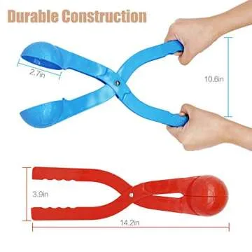 Snow Toys, Snowball Maker 4 Pack Snow Ball Shaper Molds Toys for Kids Snow Ball Fights Tool Kids Winter Toys Snow Ball Clip Snow Games for Kids Outdoor