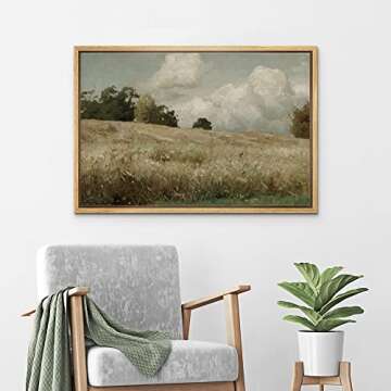 Framed Vintage Countryside Canvas Art for Home Decor