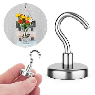 WAKUSEI Magnetic Hooks 25 lbs - 12 Pack Heavy Duty