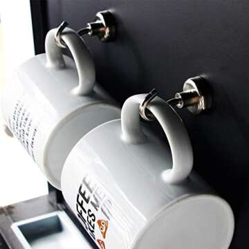 WAKUSEI Magnetic Hooks 25 lbs for Kitchen, Refrigerator, Towels, Grill, Tool Box, Office, Wall Mounting or Outdoor Hanging, 12 Packs