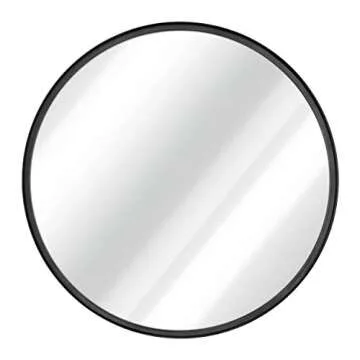 HBCY Creations 30-Inch Round Black Wall Mirror