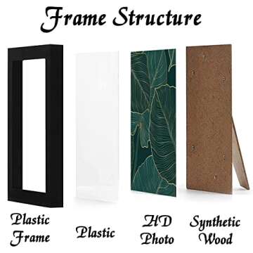 keibiubu Black Picture Frame Set of 3, 9x11 Picture Frame for Photo Poster Canvas Certificate Docume...