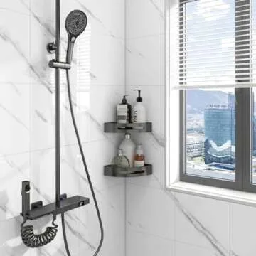 Chejiaye Shower Wall Panels Peel and Stick,Marble Wall Panels for Interior Wall Decor,Backsplash Tile Distinctive for Kitchen Showers Bathrooms Living Rooms Wall 11.8"x11.8"in 10Pcs (White)