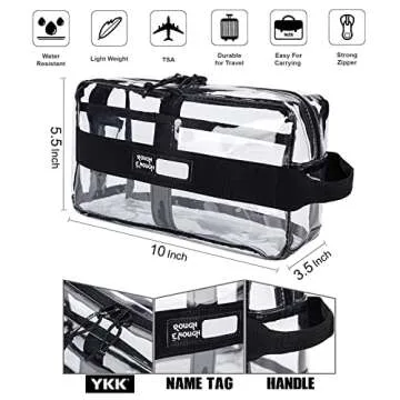 Rough Enough Clear Toiletry Bag Travel Makeup Cosmetic Bags Organizer Case for Toiletries with Zipper Pockets and Handle