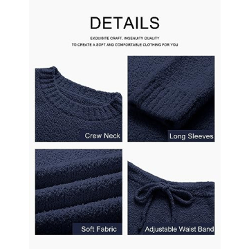 MEROKEETY Fuzzy Fleece Two Piece Loungewear Set for Women