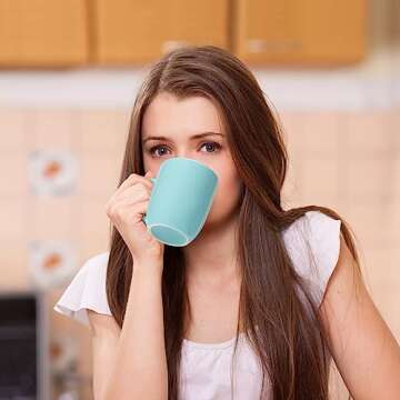 Urbanstrive 16 oz Large Coffee Mug with Handle Tea Cup Novelty Coffee Cup for Men Women Office Work, Blue