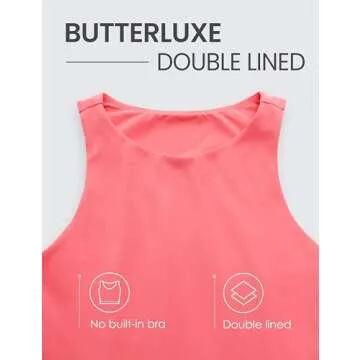 CRZ YOGA Womens Butterluxe Double Lined Cropped Tank Tops High Neck Racerback Tanks Sleeveless Casual Workout Crop Top Raspberry Sorbet Medium