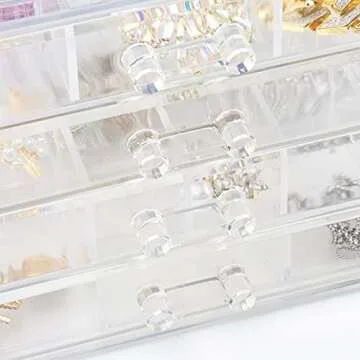 Weiai Acrylic Jewelry Box - 72 Grids Clear Organizer
