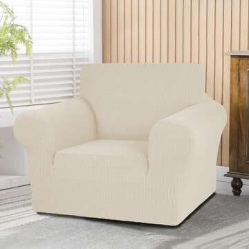 KEKUOU Stretch Single Sofa Slipcover 1 Piece Couch Sofa Cover (32"-55") Furniture Protector 1 Seater...