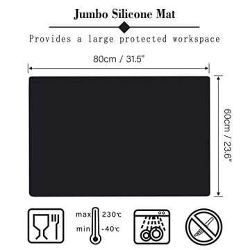 Gartful Extra Large Silicone Mat for Craft, 31.5" x 23.6" x 0.07" Silicone Craft Sheet Jewelry Casti...