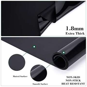 Gartful Extra Large Silicone Mat for Craft, 31.5" x 23.6" x 0.07" Silicone Craft Sheet Jewelry Casting Mold, Countertop Mat, Counter Table Protector, Multipurpose Mat, Heat Resistant Placemat, Black
