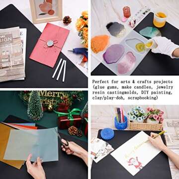Gartful Extra Large Silicone Mat for Craft, 31.5" x 23.6" x 0.07" Silicone Craft Sheet Jewelry Casting Mold, Countertop Mat, Counter Table Protector, Multipurpose Mat, Heat Resistant Placemat, Black