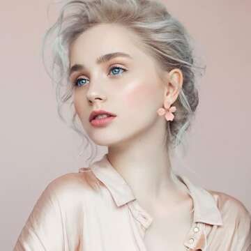 Boho Stud Earrings for Women - Chic Flower Statement Earrings with Gold Flower Bud, Great for Sister...