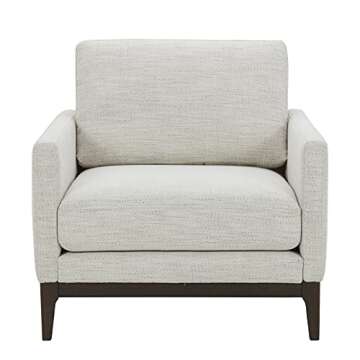 Amazon Brand - Rivet Contemporary Living Room Accent Chair with Wood Base, Ivory, 34.6"