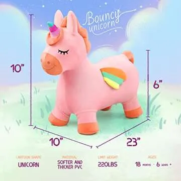 EVERICH TOY Bouncy Horse Unicorn Toys, Inflatable Bouncing Animal Hopping Toys, Outdoor Indoor Ride ...