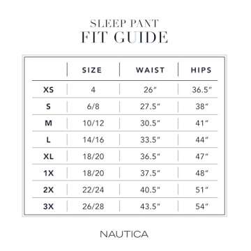 Nautica Womens Sleep Pants - Long Length, Breathable Pajama Bottoms - Cotton Knit Jersey Sleepwear and Loungewear - Heather Blue, Small