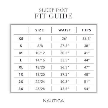 Nautica Womens Sleep Pants - Long Length, Breathable Pajama Bottoms - Cotton Knit Jersey Sleepwear and Loungewear - Heather Blue, Small
