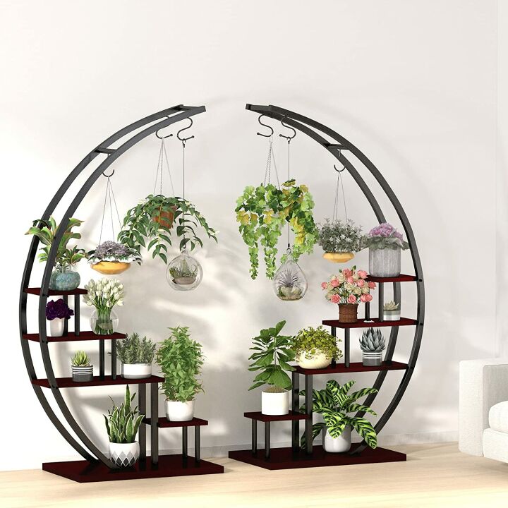 5 Tier Half Moon Shape Plant Stand Rack - 2 Pack