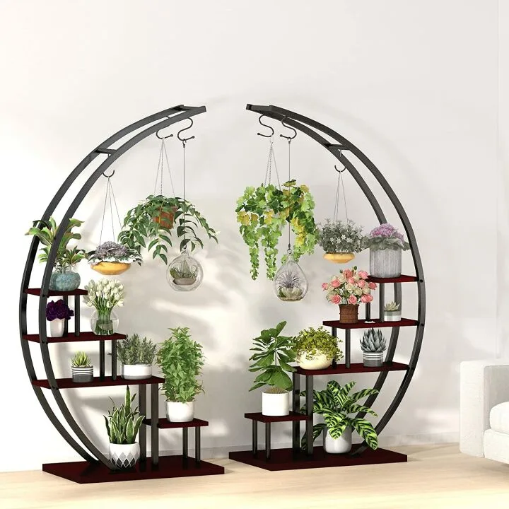 5 Tier Half Moon Shape Plant Stand Rack - 2 Pack