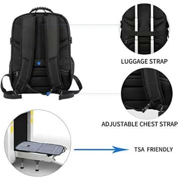 KROSER Travel Laptop Backpack Stylish 18.4 Inch Daypack