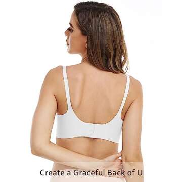 Vinfact Smooth Nursing Bras for Breastfeeding Seamless Maternity Bras for Pregnancy Wireless Bralette with Extra Bra Extender - Large, White