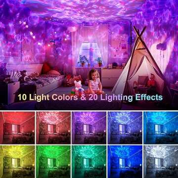Galaxy Projector for bedroom, 20Colors Galaxy Light Projector for Bedroom, 15White Noise Led Lights ...
