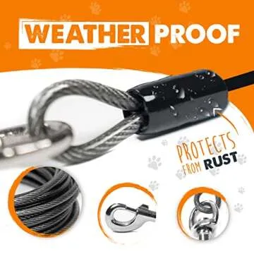 Mighty Paw Heavy Duty Dog Tie Out Cable for All Dogs