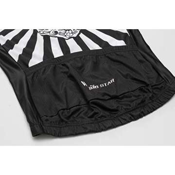 Weimostar Men's Cycling Jersey Men Mountain Bike Jerseys Short Sleeve Tops Cuff (White Skull Flower L)