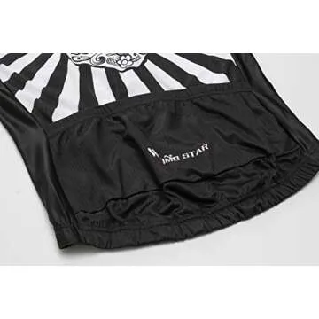 Weimostar Men's Cycling Jersey Men Mountain Bike Jerseys Short Sleeve Tops Cuff (White Skull Flower L)