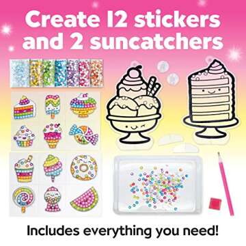 Creativity for Kids Big Gem Diamond Painting Kit: Sweets Stickers and Suncatchers - Diamond Art for Kids, DIY Stickers and Suncatcher Kit for Girls Ages 6-8+