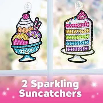Creativity for Kids Big Gem Diamond Painting Kit: Sweets Stickers and Suncatchers - Diamond Art for Kids, DIY Stickers and Suncatcher Kit for Girls Ages 6-8+