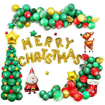 Christmas Balloon Garland Arch Kit - 202 pcs Holiday Balloon Set