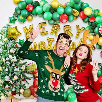 Festive Christmas Balloon Garland Arch Kit for Celebrations