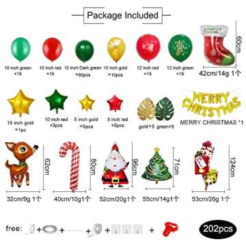 Festive Christmas Balloon Garland Arch Kit for Celebrations